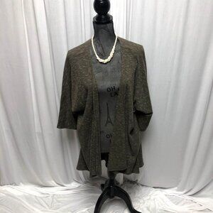 LuLaRoe Cardigan Womens Size Medium Olive Green Open Front Simply Comfortable